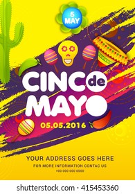 Poster or party flyer of Cinco De Mayo celebration background.