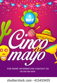 Poster or party flyer of Cinco De Mayo celebration background.