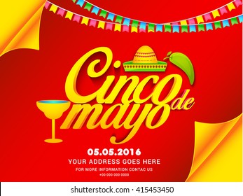 Poster oder Partyflyer von Cinco De Mayo Feierlichkeiten Hintergrund.