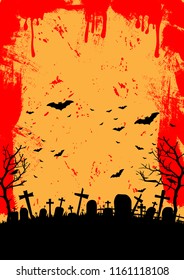 Poster party Halloween. Copy space for text. Vector illustration. 