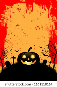 Poster party Halloween. Copy space for text. Vector illustration. 