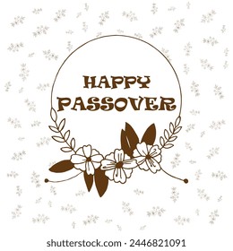 A poster for passover with leaves, flowers. and wine.