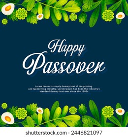 A poster for passover with leaves, flowers. and wine.