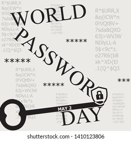 Poster Password Day. World holiday may 2, vector illustration