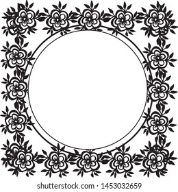 Poster for pattern ornamental decorative flower frame. Vector