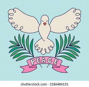 poster of peace with dove and olive branch
