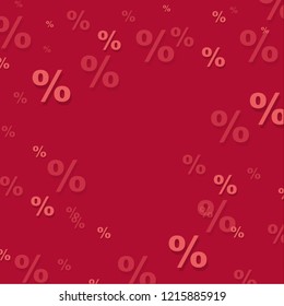 Poster With Percent With Gradient Mesh, Vector Illustration
