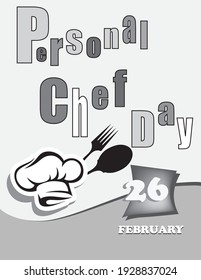 Poster Personal Chef Day.Vektorgrafik für Feiertage im Februar
