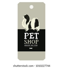 Poster Pet Shop Design label Japanese Chin Geometric style set