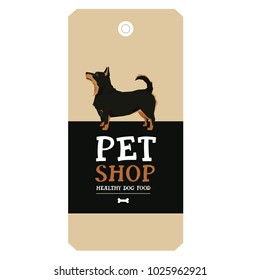 Poster Pet Shop Design label Lancashire Heeler Geometric style