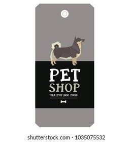 Poster Pet Shop Design label Swedish Vallhund Geometric style