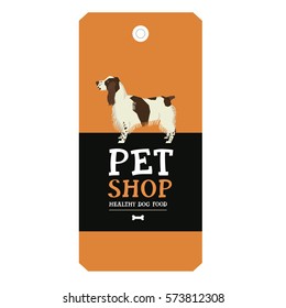 Poster Pet Shop Design label Vector Illustration English Springer Spaniel