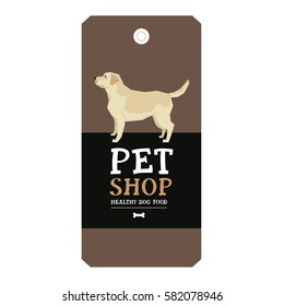 Poster Pet Shop Design label Vector Illustration Labrador Retriever