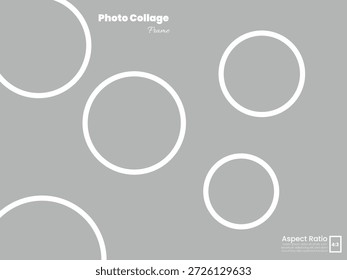 Diseño de foto de póster con cinco marcos circulares en una Relación de aspecto 4:3