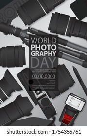 Poster Photography Day Design Template Vector Illustration