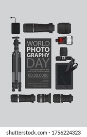 Poster Photography Day Design Template Vector Illustration