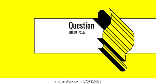 Un afiche con una foto de un signo de interrogación. Marco para colocar el texto y el diseño.