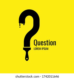 A poster with a picture of a question mark. Frame for placing your text and design.