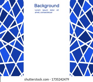 Poster with pieces of figures in imitation mosaic. Place for text. Vector illustration