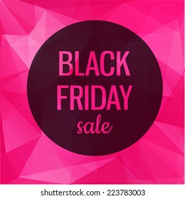 Poster With Pink Geometric Background. Black Friday Sale