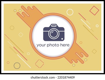 A poster with a place for a photo, a picture and an arbitrary image.