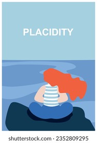 poster with placed girl on a sea backgrounds