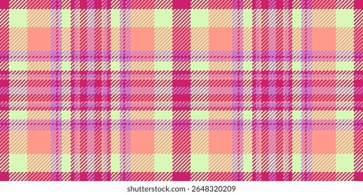 Poster plaid pattern check, tough tartan vector seamless. No people background textile fabric texture in light and red colors palette.