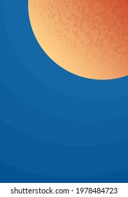 Poster with the planet mars on a blue space background. Place for text. Vector illustration