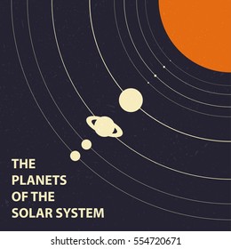 Poster of the planets of the solar system - isolated vector illustration