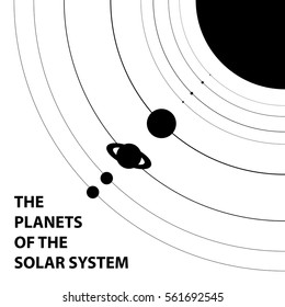 Poster of the planets of the solar system - isolated vector illustration