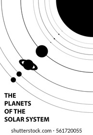 Poster of the planets of the solar system - isolated vector illustration