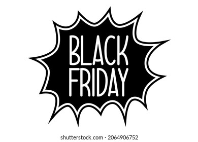 Poster Or Playbill For Black Friday With Text. Vector Illustration