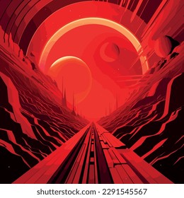Poster in pop art style, retro futurism style