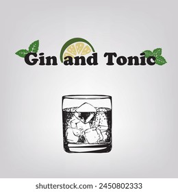 Poster for the popular alcoholic cocktail Gin and Tonic