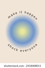 Poster with positive social media quotes, motivation posters on trendy abstract background in neutral colors.