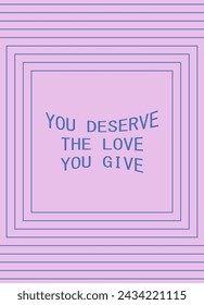 Poster with positive social media quotes, motivation posters on trendy abstract background in neutral colors, vector illustration