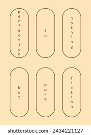Poster with positive social media quotes, motivation posters on trendy abstract background in neutral colors, vector illustration