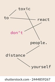 Poster with positive social media quotes, motivation posters on trendy abstract background in neutral colors, vector illustration
