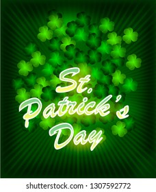Poster, postcard, St. Patrick's Day, on a green background, the inscription