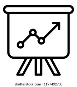 Poster presentation line vector icon 