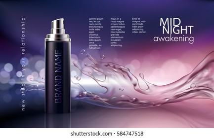 Poster for the promotion of cosmetic moisturizing and nourishing premium product