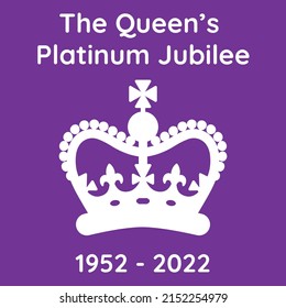 Poster of The Queen's Platinum Jubilee. 1952-2022. The Queen will become the first British Monarch to celebrate a Platinum Jubilee after 70 years of service.  svg