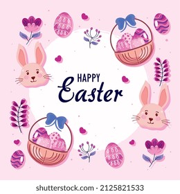 poster with rabbits and eggs