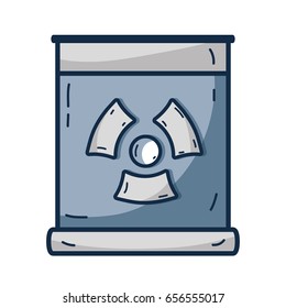 poster with radiation symbol of danger