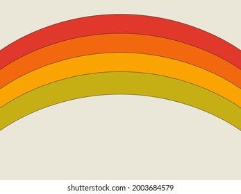 A poster with a rainbow and a place for the text. A hippie-style poster. Vector illustration of the template.