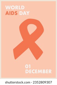 poster with red ribbon for aids day