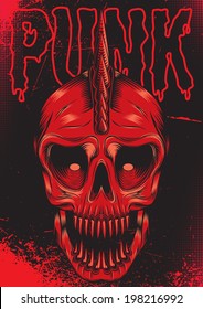 poster with a red skull for punk rock