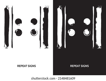 Poster Of Repeat Signs. A Sign That Indicates A Section Should Be Repeated. Musical Symbols Aesthetics.