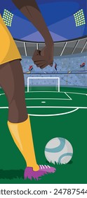 Poster representing women's football from the South African national team - Woman with determination, clenched fists