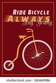 Poster with retro bicycle